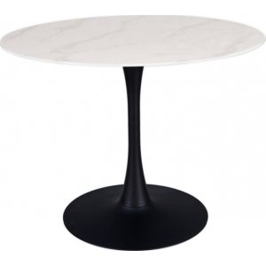 Ontario matbord 100 cm - Vit/svart - Ovala & Runda bord