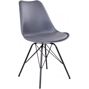 2 st Oslo Matstol - Grå/svart - Konstläderklädda stolar