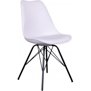 2 st Oslo Matstol - Vit/svart - Konstläderklädda stolar