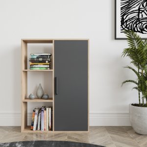 Patrick bokhylla - Ek/antracit - Bokhyllor -Hyllor - Bokhyllor