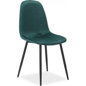 4 st Rebekah matstol - Grön sammet - Klädda & stoppade stolar