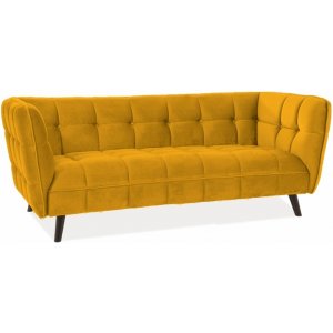Renae 3- sits soffa - Orange sammet - 3-sits soffor