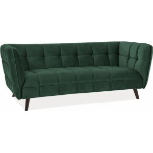 Renae 3- sits soffa - Grön sammet - 3-sits soffor