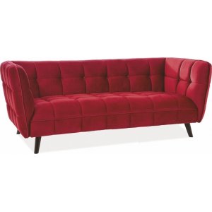 Renae 3- sits soffa - Röd sammet - 3-sits soffor