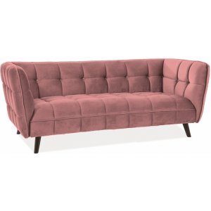 Renae 3- sits soffa - Rosa sammet - 3-sits soffor
