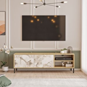 Retro mediabänk 3 - Felt/marmor - TV-bänkar & mediabänkar -TV-bänkar & mediabänkar - Hyllor & Förvaring