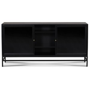 Revel sideboard 160 cm - Svart / Mörktonat glas - Skänkar & Sideboards -Skänkar & Sideboards - Hyllor & Förvaring