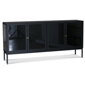 Revel sideboard i plåt med 4 dörrar - Svart / Tonat glas - Skänkar & Sideboards -Skänkar & Sideboards - Hyllor & Förvaring