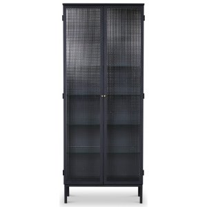 Revel vitrinskåp dubbel 80x200 cm - Svart / Kristallglas - Vitrinskåp & Glasskåp -Vitrinskåp & Glasskåp - Hyllor & Förvaring