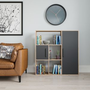 Ridge bokhylla - Ek/antracit - Bokhyllor -Hyllor - Bokhyllor