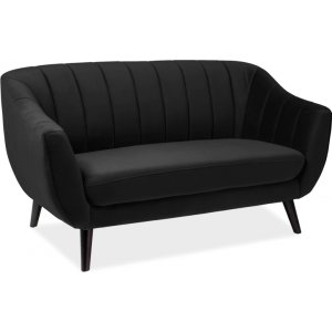 Rollo 2- sits soffa - Svart sammet - 2-sits soffor