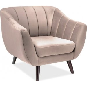 Rollo fåtölj - Beige sammet - Tygfåtöljer