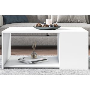 Romina soffbord 90 x 60 cm - Vit - Soffbord i trä
