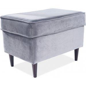 Ron fotpall - Grå sammet - Fotpallar