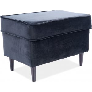 Ron fotpall - Svart sammet - Fotpallar