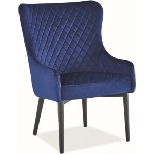 Rylie fåtölj - Blå sammet - Tygfåtöljer