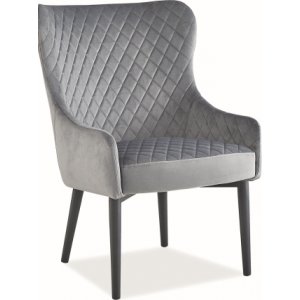 Rylie fåtölj - Grå sammet - Tygfåtöljer