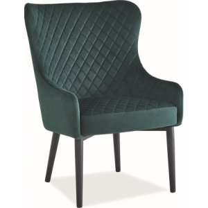 Rylie fåtölj - Grön sammet - Tygfåtöljer