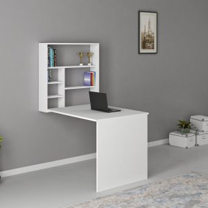 Sedir skrivbord 59x90 cm - Vit - Skrivbord med hyllor | lådor