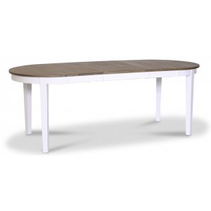 Skagen ovalt matbord 160/210 x 90 cm - Vit / Brunoljad ek - Ovala & Runda bord