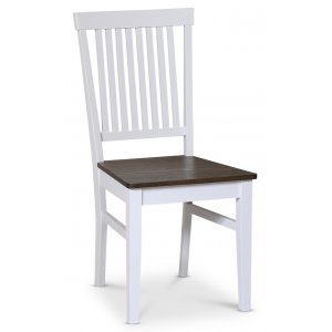 2 st Skagen stol med ribbor - Vit / Brunoljad ek - Trästolar