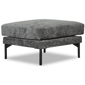 Smilla fotpall 70x60 cm - Grå chenille - Fotpallar