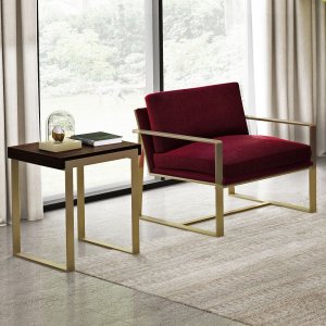 Snow fåtölj - Röd - Tygfåtöljer