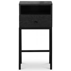 Stilo V.2 sängbord med låda svartbetsad ek - Sängbord -Sovrumsmöbler - Sängbord