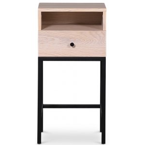 Stilo V.2 sängbord med låda whitewash - Sängbord -Sovrumsmöbler - Sängbord