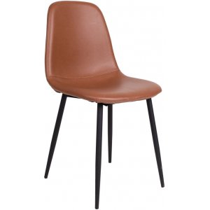 2 st Stockholm Matstol - Ljusbrun/svart - Konstläderklädda stolar