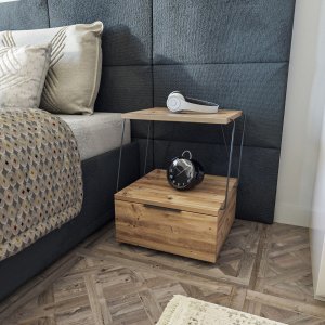 Tekoba sängbord - Furu - Sängbord -Sovrumsmöbler - Sängbord