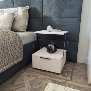 Tekoba sängbord - Vit - Sängbord -Sovrumsmöbler - Sängbord