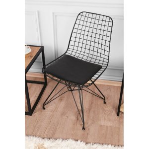 Teleki stol - Svart - Stolar med metallunderrede