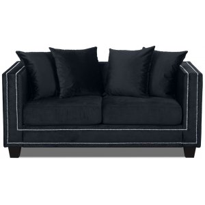 Tempel 2-sits soffa med nitar - Svart sammet - 2-sits soffor