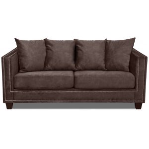Tempel 2-sits soffa med nitar - Vintage brun sammet - 2-sits soffor