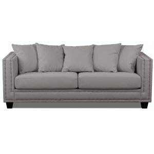 Tempel 3-sits soffa med nitar - Beige matt sammet - 3-sits soffor