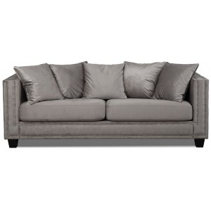 Tempel 3-sits soffa med nitar - Gråbeige -Soffor - 3-sits soffor