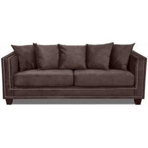 Tempel 3-sits soffa med nitar - Vintage brun sammet - 3-sits soffor