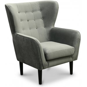 Teodor fåtölj - Grå sammet - Tygfåtöljer