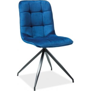 2 st Texo matstol - Blå sammet - Klädda & stoppade stolar