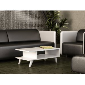 Titus soffbord 80 x 45 cm - Vit - Soffbord i trä