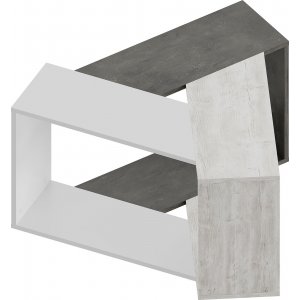 Trine soffbord 100 x 98 cm - Vit/grå - Soffbord i trä