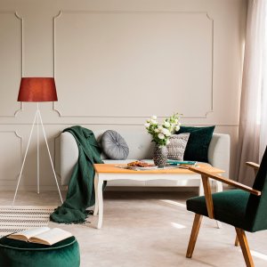 Tripod golvlampa - Vit/röd - Golvlampor -Lampor - Golvlampor