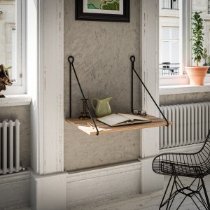 Tura skrivbordshylla - Valnöt/svart - Skrivbordshyllor