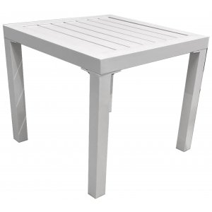 Vencie sidobord - Vit aluminium + Möbelpolish - Loungebord / utesoffbord