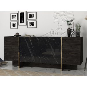 Veyron skänk - Svart/guld - Skänkar & Sideboards -Skänkar & Sideboards - Hyllor & Förvaring
