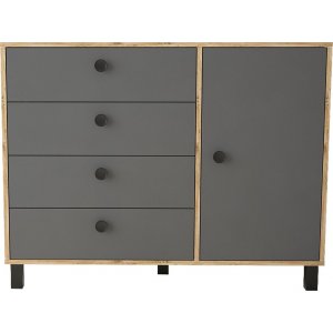 Vilamo byrå 81 - Furu/antracit - Byråar -Hyllor & Förvaring - Byråar