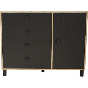 Vilamo byrå 81 - Furu/svart - Byråar -Hyllor & Förvaring - Byråar