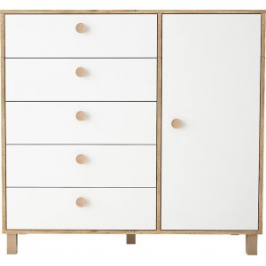 Vilamo byrå 83 - Furu/vit - Byråar -Hyllor & Förvaring - Byråar