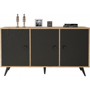 Vilamo skänk 12 - Furu/svart - Skänkar & Sideboards -Skänkar & Sideboards - Hyllor & Förvaring